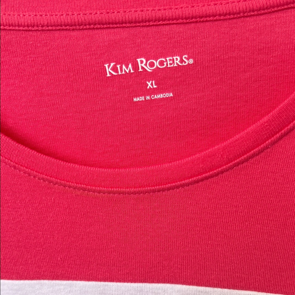 Kim Rogers Pink and Black Striped Top - Picture 2 of 4